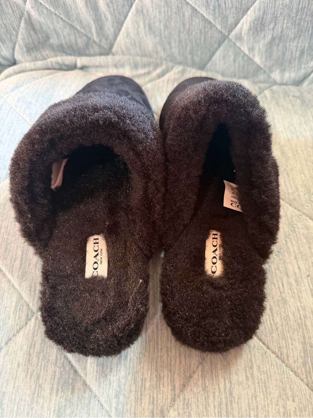 Coach Black Sherpa Flat Mule - Picture 3 of 7